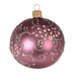 PALLA DI NATALE VETRO FIORI 8CM 4ASS ART.AVG113310