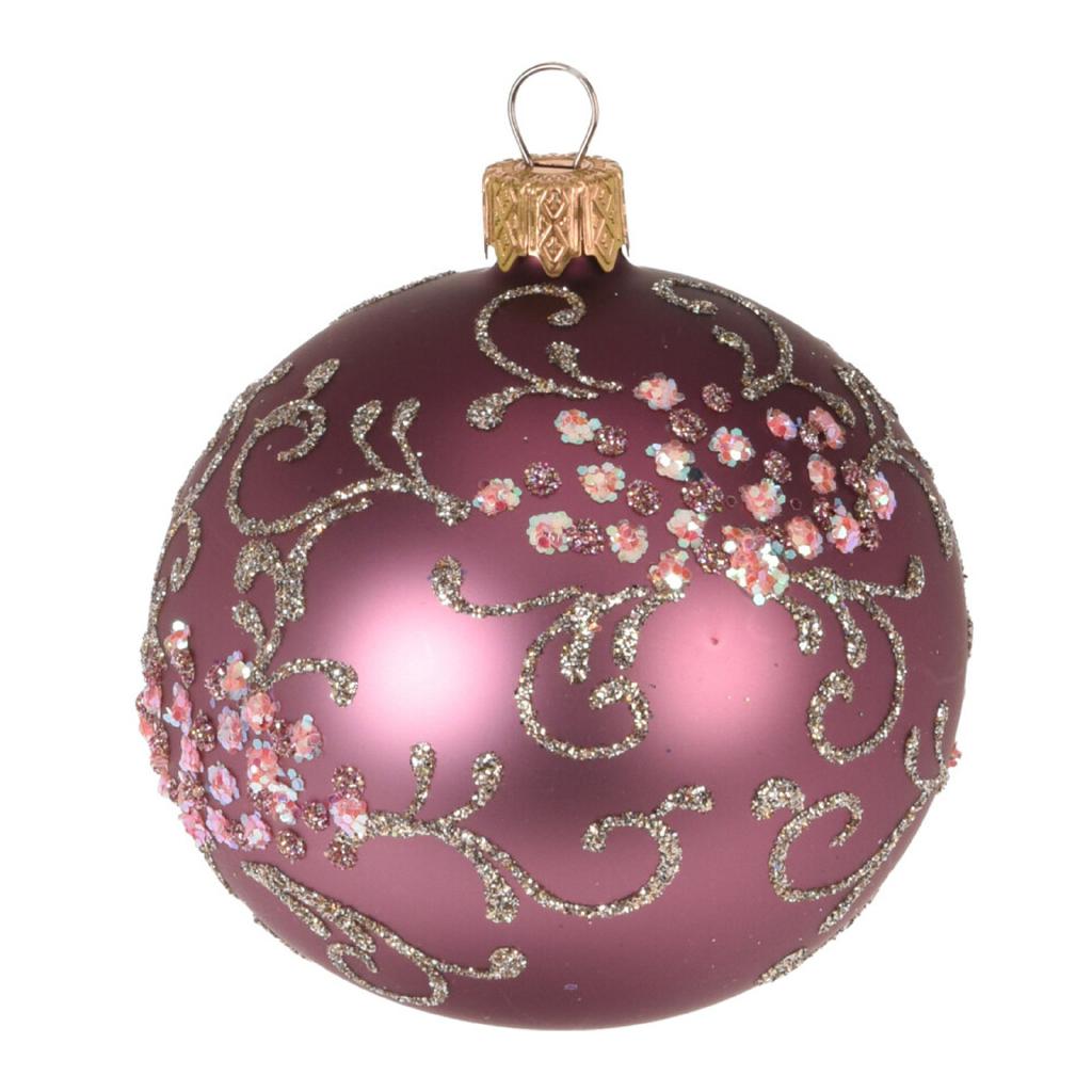 PALLA DI NATALE VETRO FIORI 8CM 4ASS ART.AVG113310 PALLA DI NATALE VETRO FIORI 8CM 4ASS ART.AVG113310