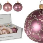 PALLA DI NATALE VETRO FIORI 10CM 4ASS ART.AVG113320
