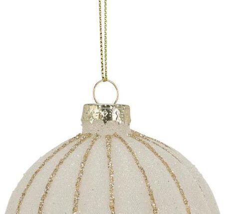 PALLA DI NATALE VETRO 80MM GLITTER 2ASS