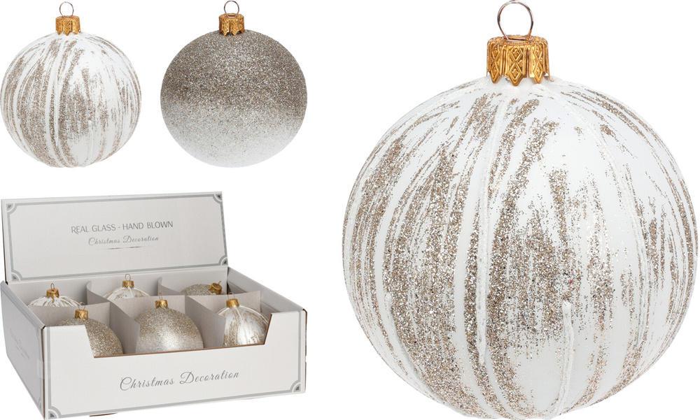 PALLA DI NATALE VETRO C/GLITTER 100MM 2ASS PALLA DI NATALE VETRO C/GLITTER 100MM 2ASS
