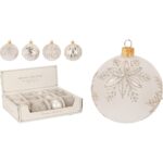 PALLA DI NATALE VETRO DECO GLIT 80MM 4ASS