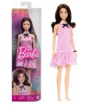 BARBIE FASHIONISTAS CASTANA VESTITO QUADRETTI ROSA