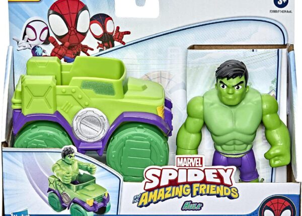 SPIDEY PERSON.10CM HULK CON VEICOLO ART.F1940/F1459