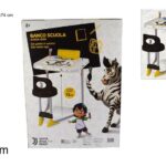 BANCO SCUOLA IN METALLO BIANCO NERO GG02404@@!