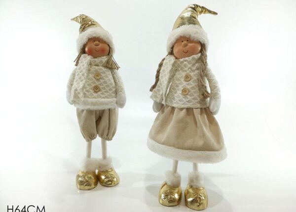 BIMBO IN PIEDI 64CM BIANCO C/ORO 2ASS