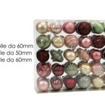 PALLE DI NATALE IN BOX 60 ADDOBBI ROSA/VERDE ART.418310