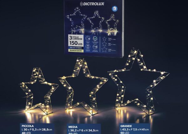 STELLE SET/3 B/O C/150 LED ART.796290