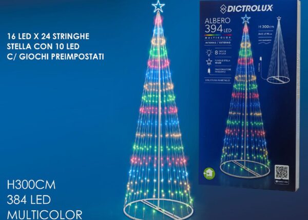 ALBERO 3 MT C/384 LED PROG. MULTICOLOR ART.450087