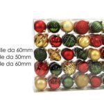 PALLE DI NATALE IN BOX 60 ADDOBBI ORO/VERDE/ROSSO ART.418315