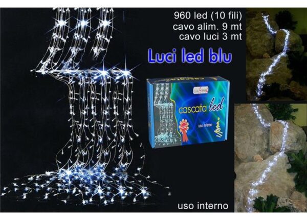 CASCATA LUCI LED 960LUCI BLU 960BL-N@@