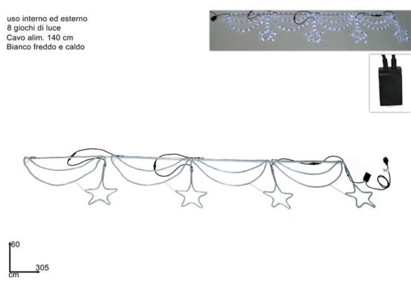 CORNICE LED C/STELLE 305*60CM BIANCOFR/CA YY121009A C/GIOCHI DI LUCE