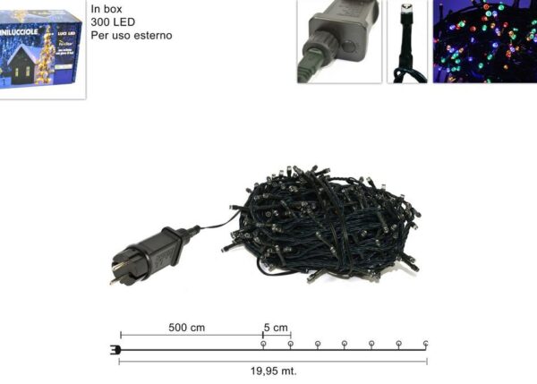 MINILUCCIOLE 300LED IN SCATOLA USO EST.MULTICOLOR YC-31LED-300-M-IP44