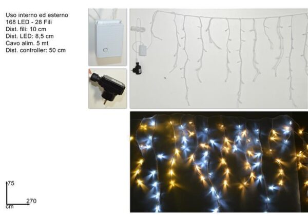 TENDA 168 LED CON GIOCOLUCI USO ESTBIANCOFRED/CALDO D161054WHITE/WARMWH ART.XNA17010661