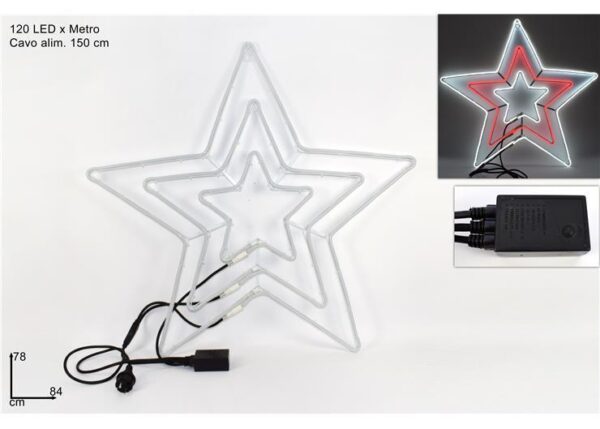 STELLA LUMINOSA NEON BIANCO ROSSOGIOCHI LUCI EST DD19005