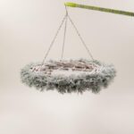 CORONA "SNOW" CON GRIGLIA IN METALLO DIAM.55X10CM