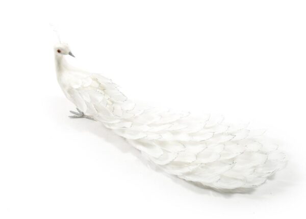 PAVONE BIANCO IN PIUME 60X10XH24CM ART.62229 -