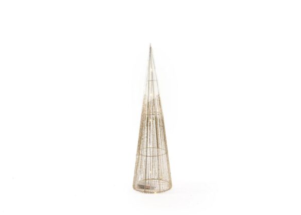 ALBERO CONO GLITTERATO 30 LUCI LED H.60XDIAM.16CM ART.78848 -