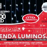 TENDA 300 LED BIANCO FREDDO CON FLASH PROLUNG. ESTERNO 5X1MT