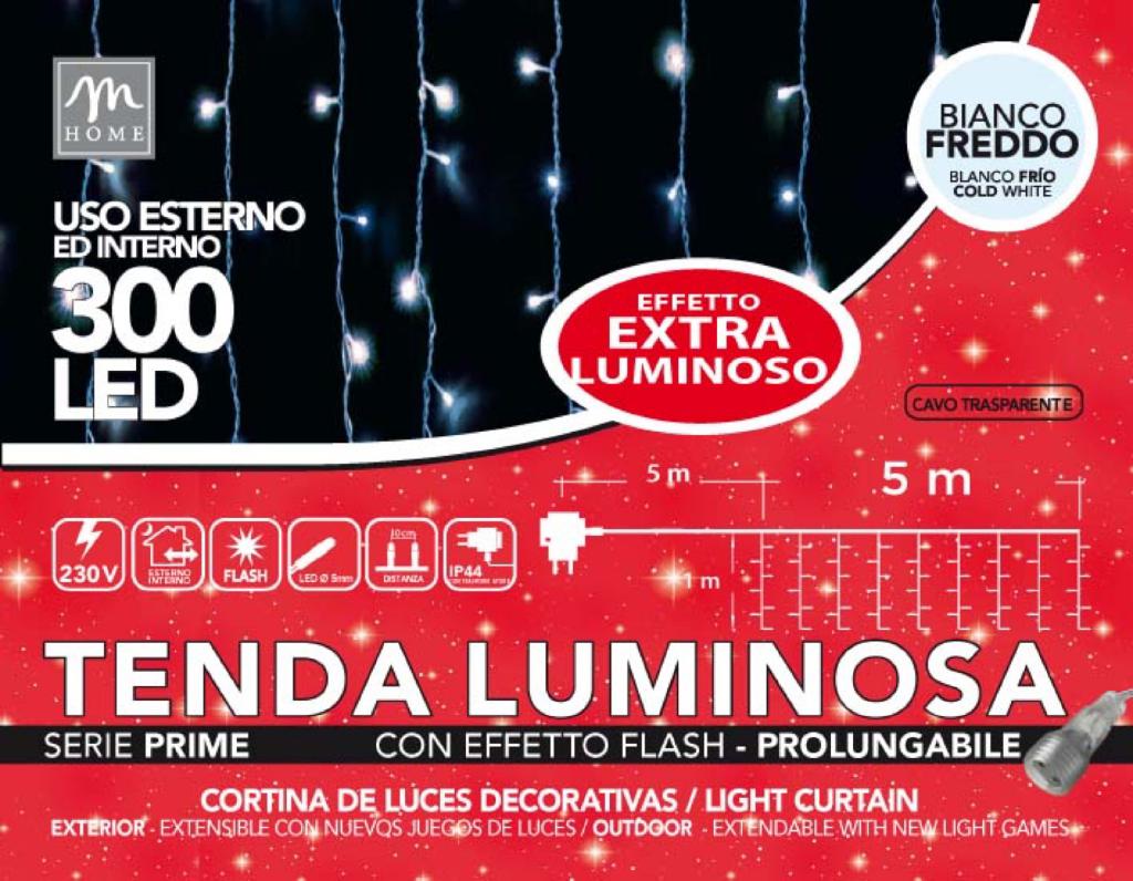 TENDA 300 LED BIANCO FREDDO CON FLASH PROLUNG. ESTERNO 5X1MT TENDA 300 LED BIANCO FREDDO CON FLASH PROLUNG. ESTERNO 5X1MT