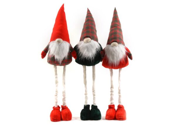 BABBO NATALE GAMBELUNGHE GRANDE IN TESSUTO H.130X37X18 CM ASS. ART.63810 -