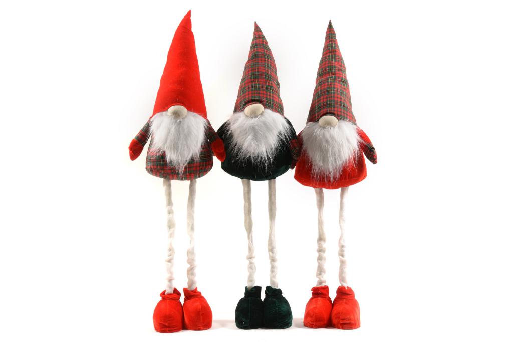 BABBO NATALE GAMBELUNGHE GRANDE IN TESSUTO H.130X37X18 CM ASS. ART.63810 - BABBO NATALE GAMBELUNGHE GRANDE IN TESSUTO H.130X37X18 CM ASS. ART.63810 -