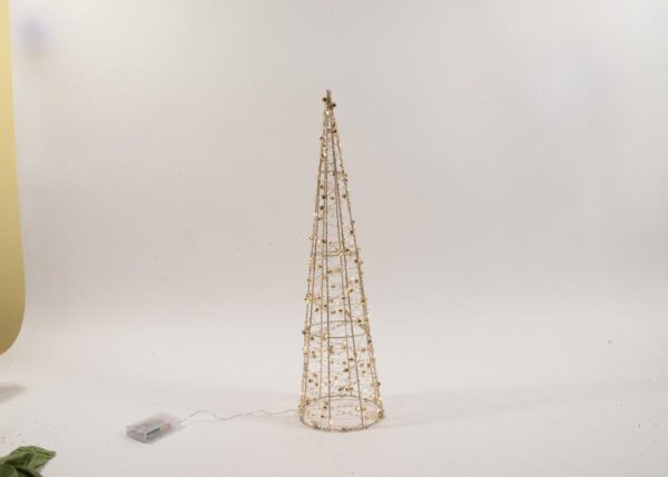 ALBERO CONO "DIAMONDS" IN METALLO CON LUCI LED H.60XDIAM.16CM