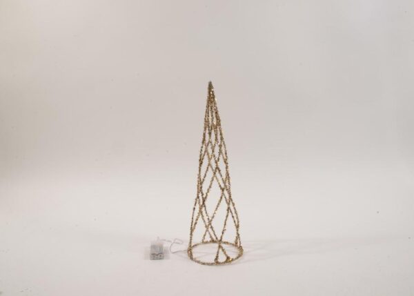 ALBERO CONO "STYLE" GLITTERATO CON LUCI LED H.42XDIAM.14CM ART.71327 -
