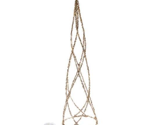 ALBERO CONO "STYLE" GLITTERATO CON LUCI LED H.60XDIAM.16CM ART.71334 -