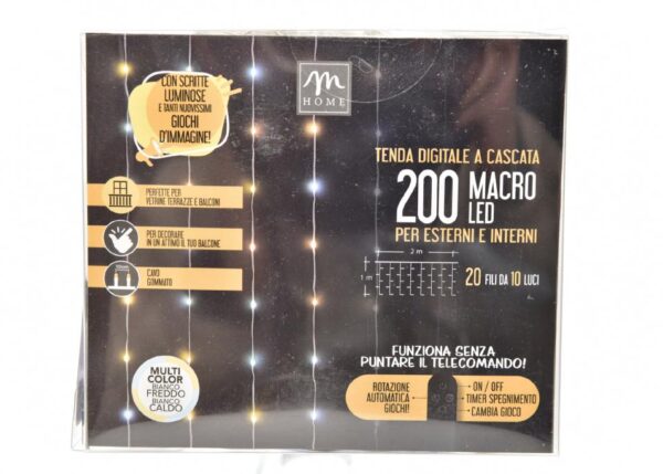 TENDA DIGITALE 200L RGB CON TELECOMANDO APP PER GIOCHI DI LUCE, OPZIONE DISEGNO, TESTO E MUSICA 1.5XH.2.3M DA ESTERNO