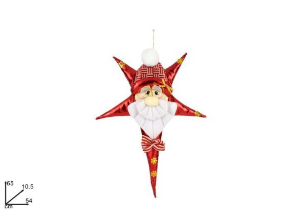 DIETROPORTA STELLA C/VISO BABBO NATALE 65CM ROSSO ART.MN001919