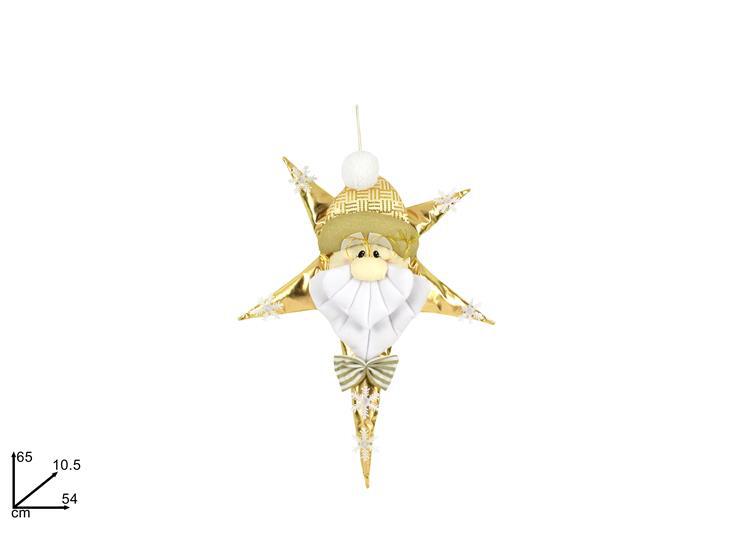 DIETROPORTA STELLA C/VISO BABBO NATALE 65CM ORO ART.MN001919A DIETROPORTA STELLA C/VISO BABBO NATALE 65CM ORO ART.MN001919A