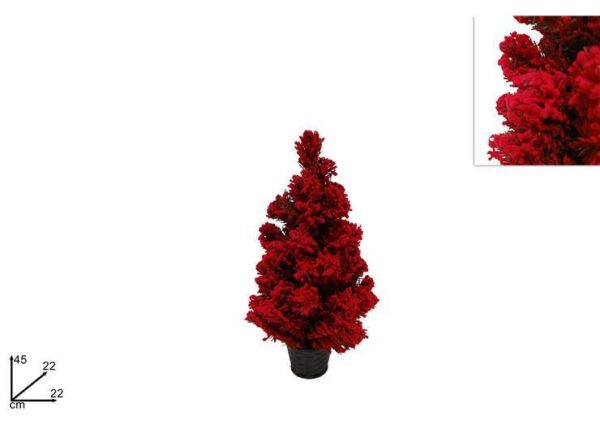 ALBERELLO 45 CM FLOCCATO ROSSO T45785-18"R ART.XNA22031611