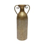 VASO METALLO CON MANICI 43X13,5 CM ORO/BIANCO ART.XNA24013591