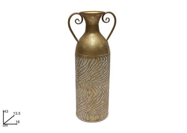 VASO METALLO CON MANICI 43X13,5 CM ORO/BIANCO ART.XNA24013591