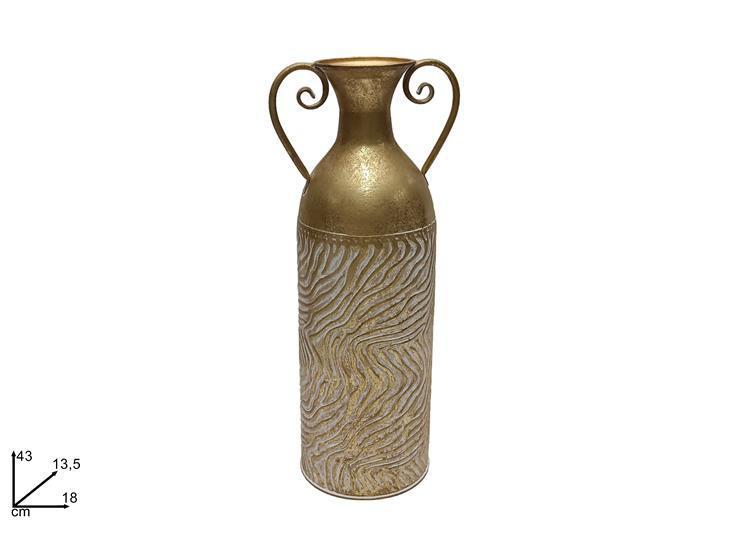 VASO METALLO CON MANICI 43X13,5 CM ORO/BIANCO ART.XNA24013591 VASO METALLO CON MANICI 43X13,5 CM ORO/BIANCO ART.XNA24013591