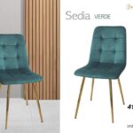L.HOME ARREDO - SEDIA VELLUTO VERDE ART.SV001