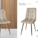 L.HOME ARREDO - SEDIA VELLUTO BEIGE ART.SB004