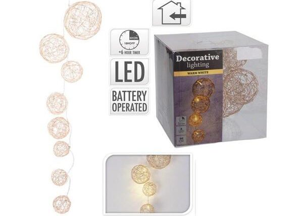 GHIRLANDA SFERE 8LED 90CM