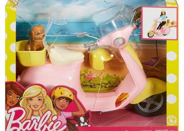 BARBIE SCOOTER ROSA CON PUPPY