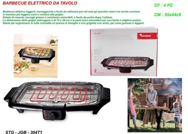 BARBECUE DA TAVOLO ELETTRICO 220-240V JCB-304T1
