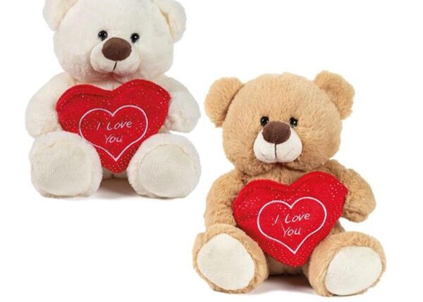 SV ORSO 23CM 2COL. C/TASCA CUORE ART.25731