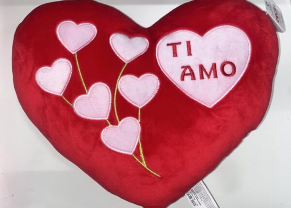SV CUORE 35CM CON RICAMO LOVE E CUORICINI ART.29995