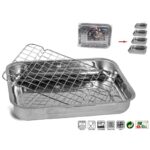 TEGLIA IN ACCIAIO 35CM DA FORNO CON GRIGLIA