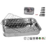 TEGLIA IN ACCIAIO 40CM DA FORNO CON GRIGLIA