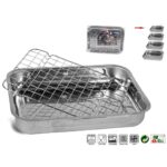 TEGLIA IN ACCIAIO 25CM DA FORNO CON GRIGLIA