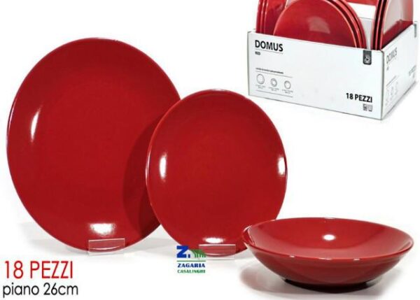 SERVIZIO PIATTI 18PZ ROSSO ART.518350