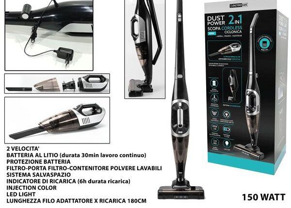SCOPA EL.S/FILI 150W 2IN1 "DUST POWER" ART.879300