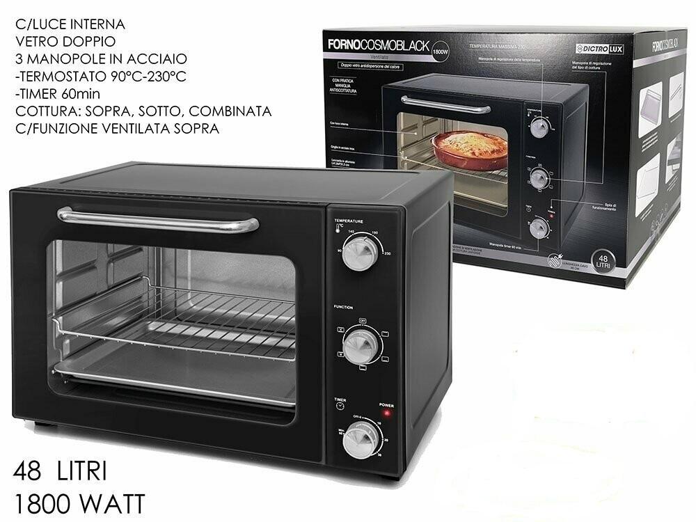 FORNO ELET.VENTIL."COSMO BLACK"48LT 1800 FORNO ELET.VENTIL."COSMO BLACK"48LT 1800