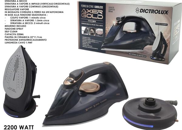 FERRO DA STIRO 2IN1 CERAM. C/BASE 2200W